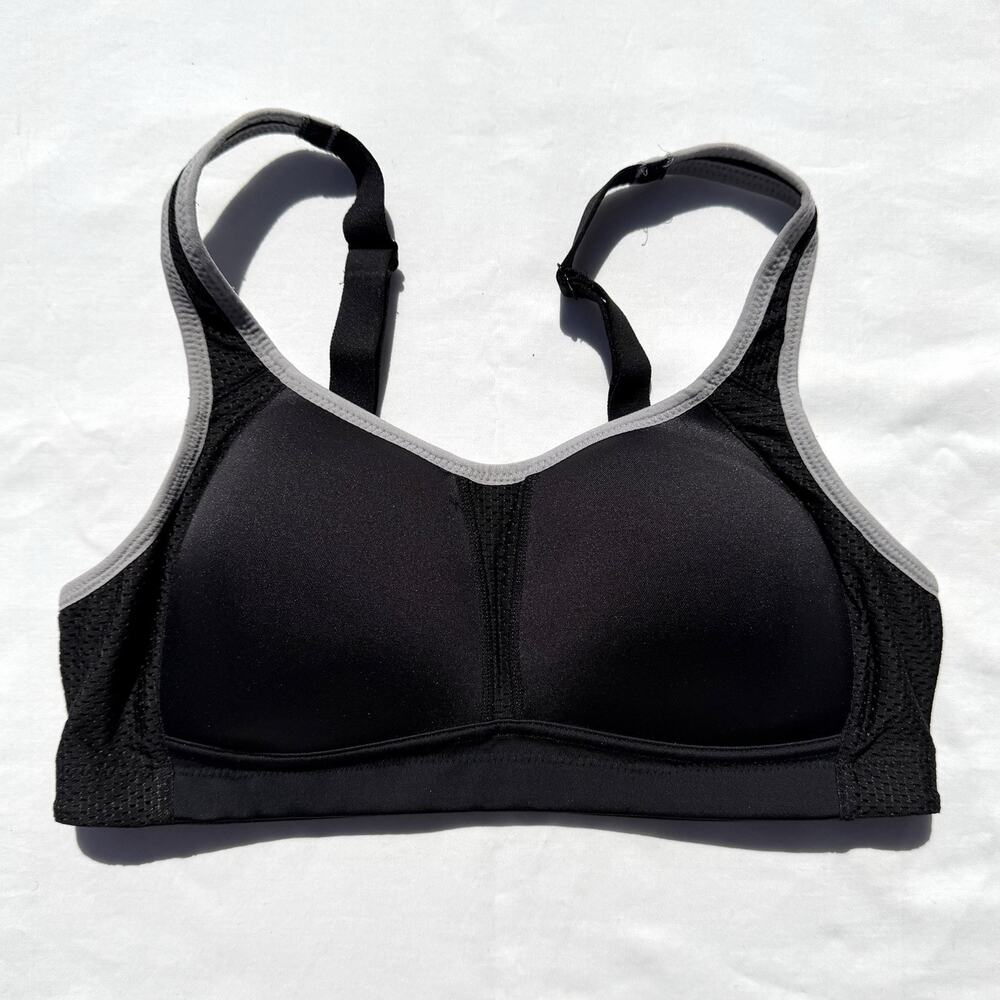 Wacoal Kerri Wireless Sports Bra 34C Black Gray 852302